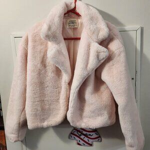 Ashley Pink Faux Fur Jacket Women’s Small Soft Plush Coat
